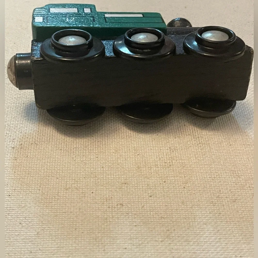 Wooden Train Engine Toy handheld - Green and Black